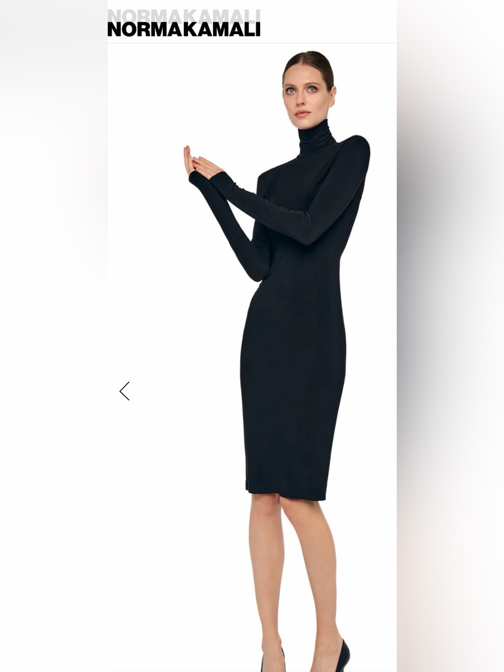 Norma Kamali long sleeve turtleneck black dress Size M